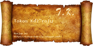 Tokos Károly névjegykártya