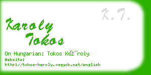 karoly tokos business card